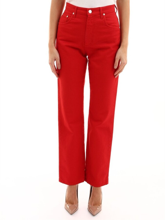 Red Women's Straight-Leg Jeans | Shop the world's largest 