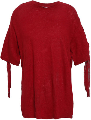 IRO Keronica Lace-up Slub Linen-jersey T-shirt