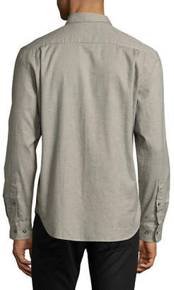 Black Brown 1826 Brushed Twill Sport Shirt