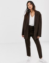 Thumbnail for your product : Weekday echo oversized blazer in brown
