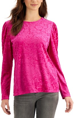 Charter Club Petite Burnout Velvet Top, Created for Macy's