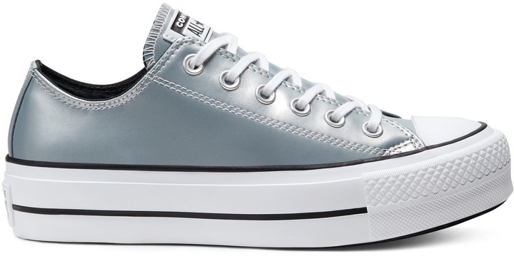 silver converse womens