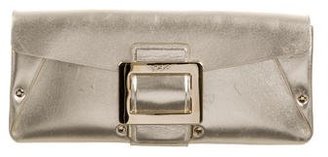 Roger Vivier Leather Stud-Accented Clutch
