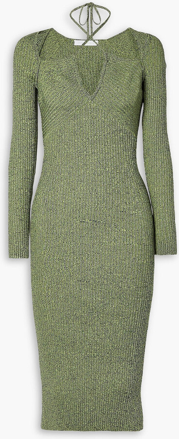 SIMKHAI Elijah cutout ribbed-knit midi dress