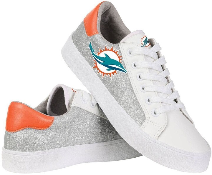 Women's FOCO Miami Dolphins Glitter Sneakers ShopStyle Trainers