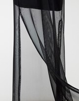Thumbnail for your product : I SAW IT FIRST black mesh sleeveless high neck side split maxi dress in black