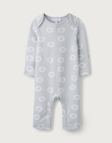 Thumbnail for your product : The White Company Organic-Cotton Grey Lion-Face-Print Sleepsuit, Grey, 1 1/2 - 2Y