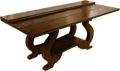 Regis Patrick Collection Lorraine 42" Rosa Morada Solid Wood Trestle Dining Table