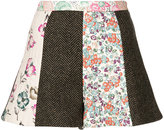 Red Valentino - flared patchwork shorts