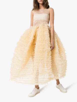 Molly Goddard Womens Yellow Nimbus Sleeveless Tulle Dress