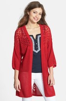 Thumbnail for your product : Lucky Brand Mixed Stitch Long Cardigan
