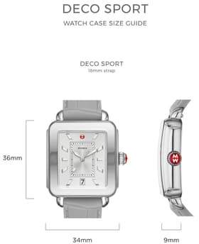 Michele Deco Sport Watch Head & Silicone Strap Watch, 34mm x 36mm