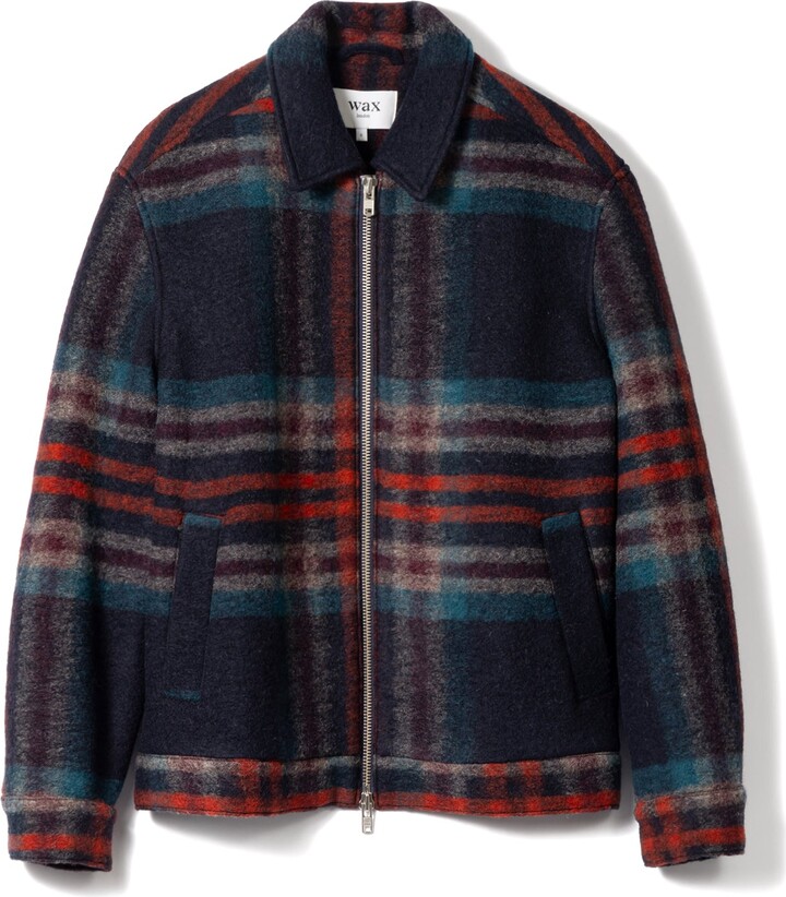 Wax London Woolen Check Heath Jacket with Navy