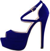 Thumbnail for your product : CAMSSOO Women's Fashion Peep Toe Stiletto Slip On Platform Sandal 5.5 inch sandals High Heels Shoes 6 US M
