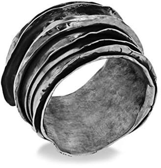 Emanuele Bicocchi Unisex 925 Sterling Silver Wrapped Ring - Size T