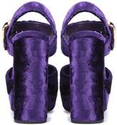 Thumbnail for your product : Prada Velvet plateau sandals