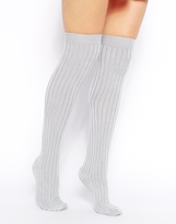 Thumbnail for your product : American Apparel Ribbed Modal Over The Knee Socks - Medium grey
