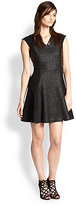 Thumbnail for your product : Rebecca Taylor Tweed Combo Fit & Flare Dress