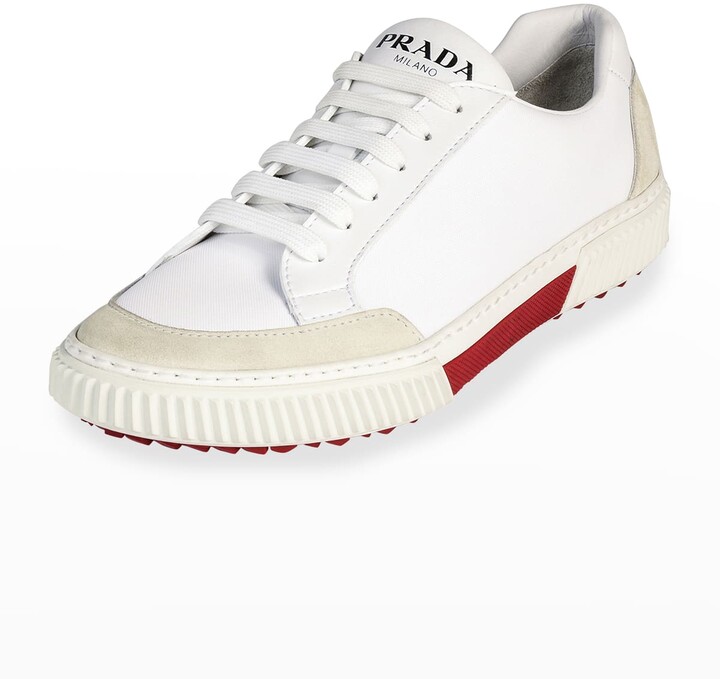 Prada sneakers in knit fabric with logo - ShopStyle