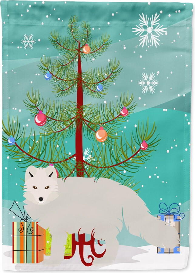 Caroline's Treasures BB9244GF White Arctic Fox Christmas Flag Garden Size , Small, multicolor