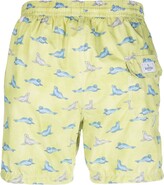 Thumbnail for your product : Barba Animal-Pattern Drawstring Swim Shorts