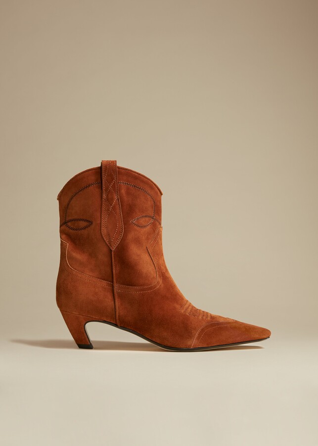 caramel suede booties