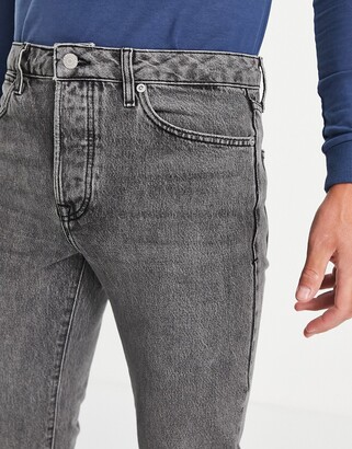Topman straight jeans in gray
