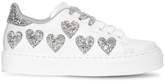 Thumbnail for your product : Chiara Ferragni GLITTERED HEARTS LEATHER SNEAKERS