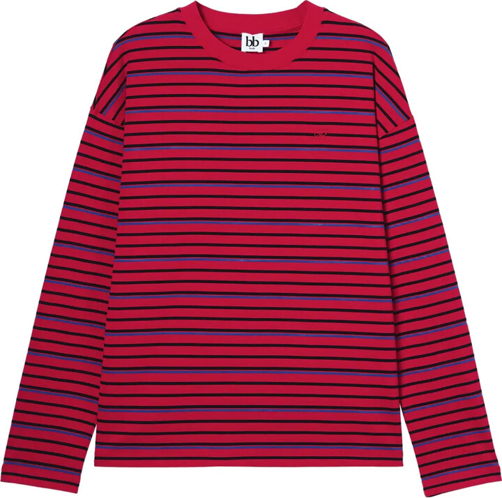 b+ab striped embroidered T-shirt