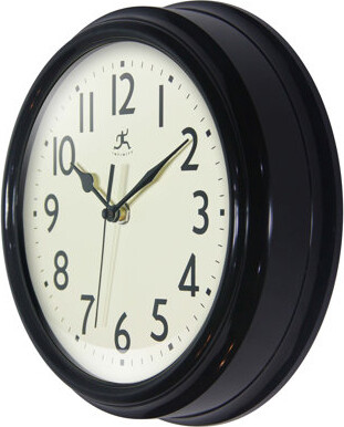 Infinity Instruments Midcentury/Modern Round Plastic Wall Clock 9.5 Inches