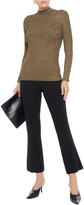 Thumbnail for your product : Sandro Shinny Metallic Ribbed-knit Turtleneck Top