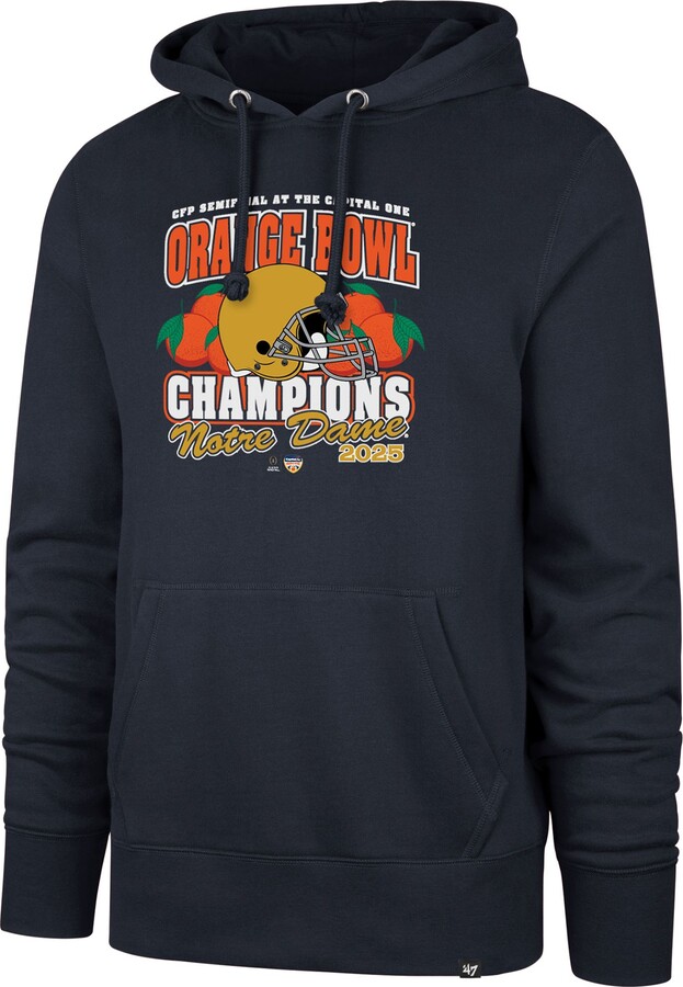 '47 Adult 2024-25 College Football Playoff Orange Bowl Champions Notre Dame Fighting Irish Pullover Hoodie, Men's, Small, Blue