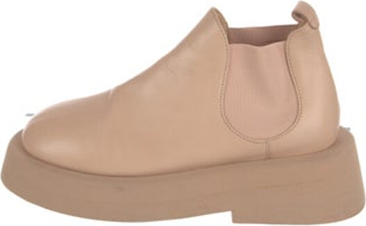 Marsèll Leather Ankle Chelsea Boots Neutrals Round-Toes Designer