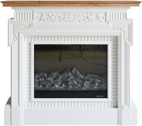 Canora Grey White Solid + Manufactured Wood Freestanding Fireplace