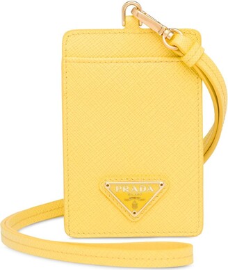 Prada Triangle Leather Shoulder Bag In Sunny Yellow | ModeSens