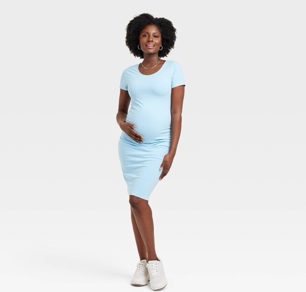 Short Sleeve Essential T-Shirt Maternity Dress - Isabel Maternity by Ingrid  & Isabel™ Blue S - ShopStyle