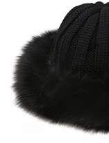 Thumbnail for your product : Wool Knit Beanie Hat W/ Fur Trim