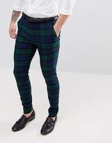 Thumbnail for your product : ASOS Design Wedding Super Skinny Suit Pants In Blackwatch Tartan Check