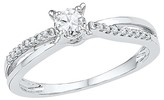 Thumbnail for your product : 1/4 CT. T.W. Round Diamond Prong and Illusion Set Promise Ring in 10K White Gold