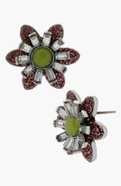 Thumbnail for your product : Betsey Johnson 'Vintage Bugs' Glitter Flower Stud Earrings