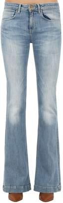 L'Autre Chose Flared Washed Cotton Denim Jeans