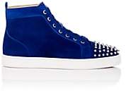 Christian Louboutin Men's Louis Flat Suede Sneakers - Blue