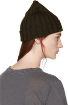 Thumbnail for your product : MM6 MAISON MARGIELA Green Ribbed Beanie