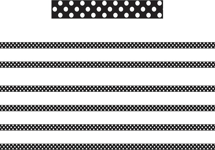 Ashley Productions Mini Magnetic Magi-Strips, B/W Dots, 24 Feet Per Pack, 6 Packs (ASH11053-6)