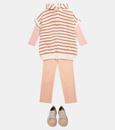 Thumbnail for your product : BRUNELLO CUCINELLI KIDS Striped cotton hooded cardigan