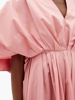Thumbnail for your product : Roksanda Amina Cape-sleeve Cotton-poplin Midi Dress - Pink