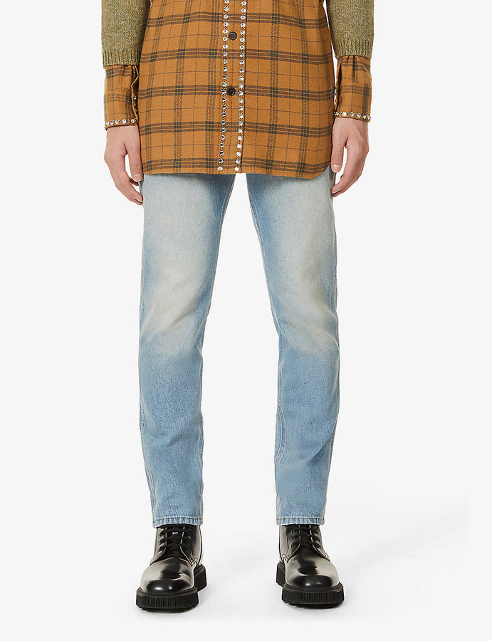 gucci jeans with red stripe