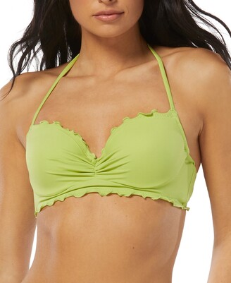 Sundazed Solid Nixie Bra Sized Ruffle Edge Halter Bikini Top, Created for Macy's