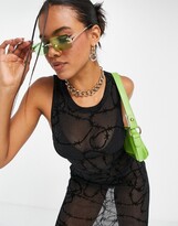 Thumbnail for your product : Jaded London barbed wire flocked midi dress