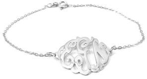 Ily Couture Monogram 3 Letters Bracelet- Silver